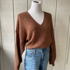 American Eagle Large Warm Brown Speckled Sweater